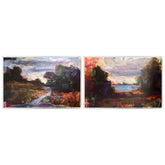 Colorful Wilderness VI and VII - High Resolution Giclee Printed Canvas Framed in Contemporary Clear Acrylic Frame